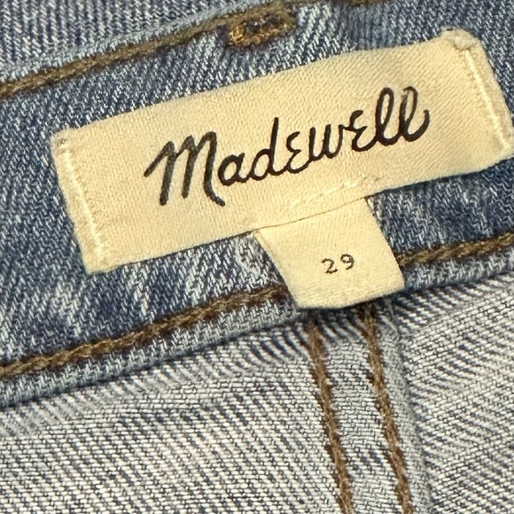 👖🕶️ MADEWELL High Rise Distressed Knee Jeans | Light Wash Slim Cut | Women’s 29 - Picture 3 of 5
